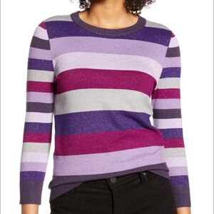 Halogen Purple and Pink Glitter Sweater